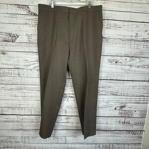 Men VTG Levis Action Slacks Brown Dress Pants Office USA Polyester Tapered 42X32